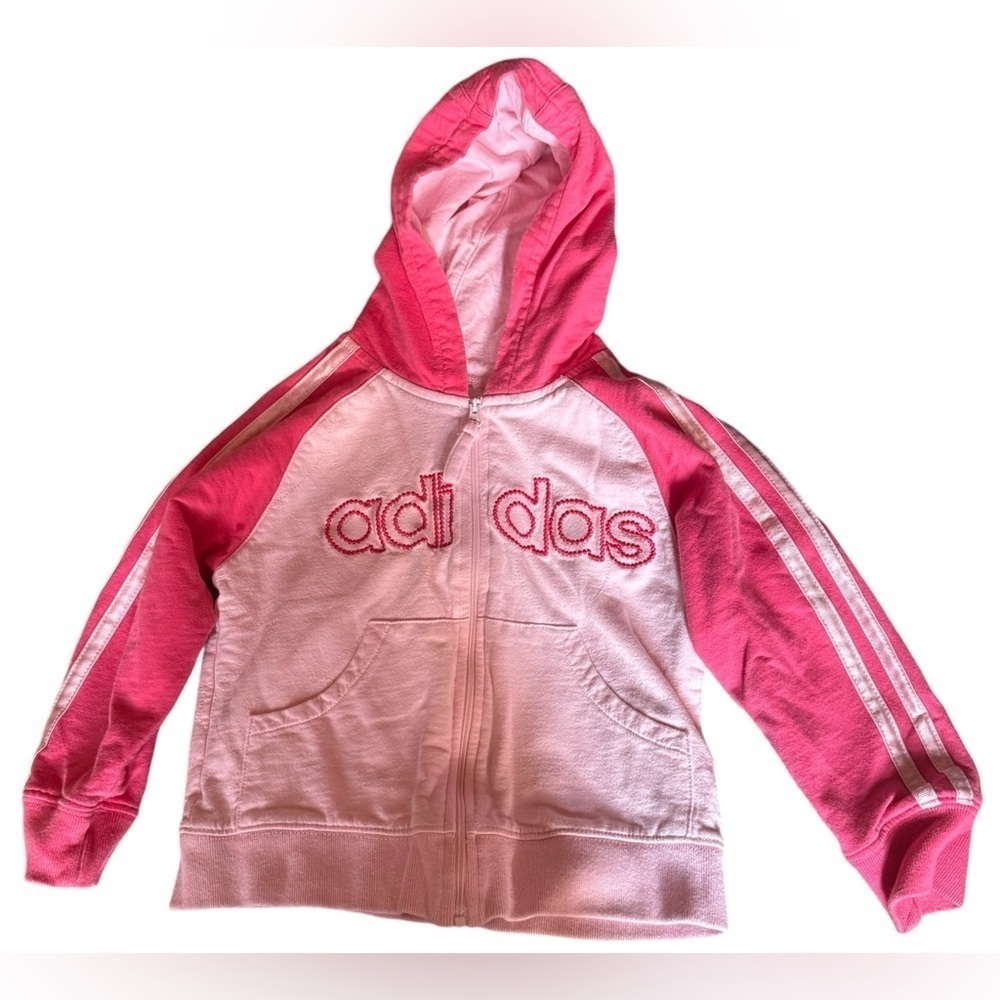 Pretty in Pink ADIDAS (toddler) girls jacket with hood